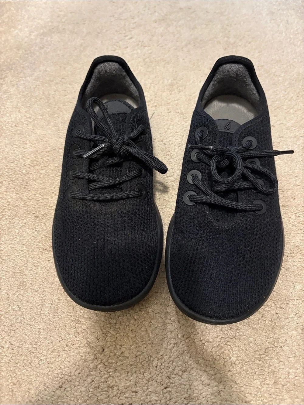 allbirds Black Knit Lace-Up Sneakers